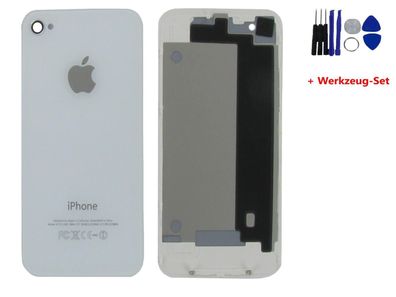 Apple iPhone 4 Akkudeckel Backcover Kamera Weiß White + Werkzeug Tools
