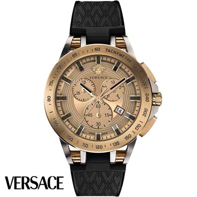 Versace VE3E00421 New Sport Tech Chrono bronze grau schwarz Herren Uhr NEU