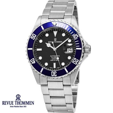 Revue Thommen 17571.2135 XL Diver Automatik schwarz blau silber Herren Uhr NEU