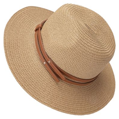 Damen-Breiter-Krempe-Sonnenhut, faltbarer Strohhut, UV-Schutz-Strandhut.