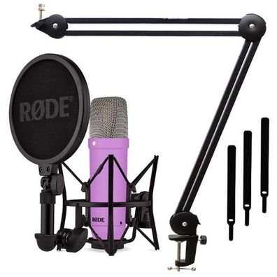 Rode NT1 Signature Purple Mikrofon Lila mit Gelenkarm