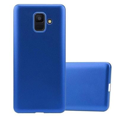 Cadorabo Hülle kompatibel mit Samsung Galaxy A6 2018 in Metallic BLAU - Schutzhüll...