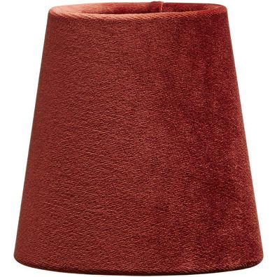 Lampenschirm Textil Samt rost rot PR Home Queen 10x10cm Befestigungsklipp für Kerzen