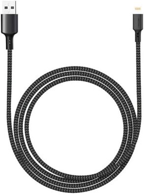 Networx Rugged Lightning USB-A Cable 1m Schnellladung schwarz grau