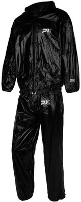 Phoenix Schwitzanzug mit Kapuze Saunaanzug Training Anzug Jacke Hose schwarz 2-teilig