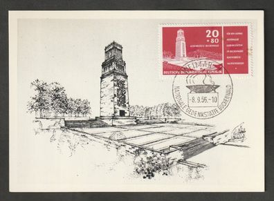 FDC DDR Nationaler Gedenkstätten Buchenwald bei Weimar 8.9.56