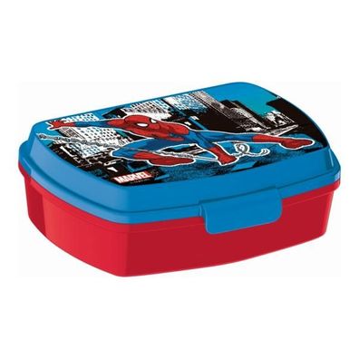 Brotdose für Sandwiches Spiderman Great power Kunststoff Rot Blau (17 x 5.6 x 13.3 c