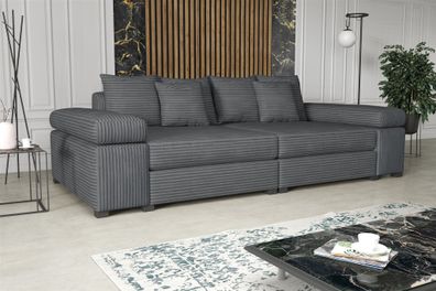 Big Sofa Couchgarnitur Megasofa Riesensofa AREZZO Stoff Tilia Dunkelgrau