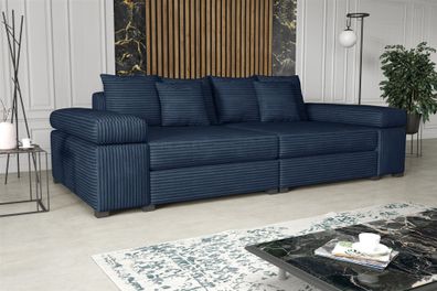 Big Sofa Couchgarnitur Megasofa Riesensofa AREZZO Stoff Tilia Dunkelblau