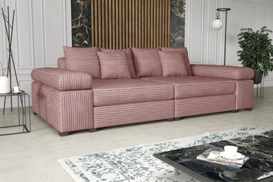 Big Sofa Couchgarnitur Megasofa Riesensofa AREZZO Stoff Tilia Rose