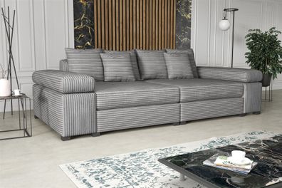 Big Sofa Couchgarnitur Megasofa Riesensofa AREZZO Stoff Tilia Hellgrau