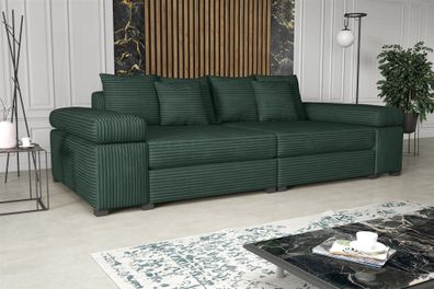 Big Sofa Couchgarnitur Megasofa Riesensofa AREZZO Stoff Tilia Flaschengrün