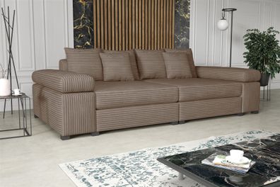 Big Sofa Couchgarnitur Megasofa Riesensofa AREZZO Stoff Tilia Milchkaffee