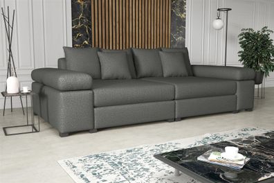 Big Sofa Couchgarnitur Megasofa Riesensofa AREZZO Stoff Now or Never Dunkelgrau