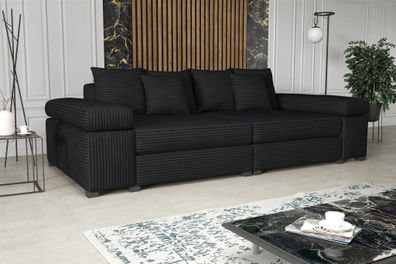 Big Sofa Couchgarnitur Megasofa Riesensofa AREZZO Stoff Tilia Schwarz
