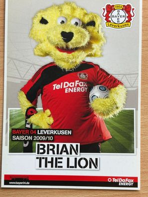 Brian the Lion Bayer 04 Leverkusen 2009/10 Autogrammkarte unsigniert #7083