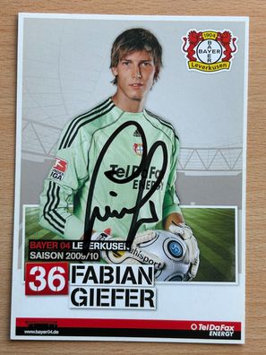 Fabian Giefer Bayer 04 Leverkusen 2009/10 Autogrammkarte orig signiert #7076