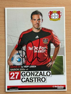 Gonzalo Castro Bayer 04 Leverkusen 2009/10 Autogrammkarte orig signiert #7072
