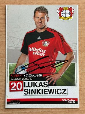 Lukas Sinkiewicz Bayer 04 Leverkusen 2009/10 Autogrammkarte orig signiert #7067