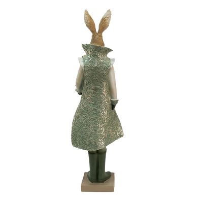 Clayre & Eef Figur Kaninchen 61 cm Grün Braun Polyresin (Gr. 18x14x61 cm)