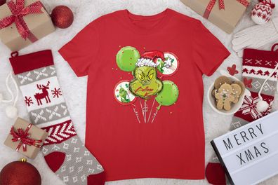Damen T-Shirt Grinch Ballon kings Grinch TShirt Weihnachten T-shirt - Grinch Xmas