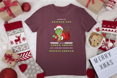 Damen T-Shirt Grinch Christmas Shirt Grinch TShirt Weihnachten T-shirt
