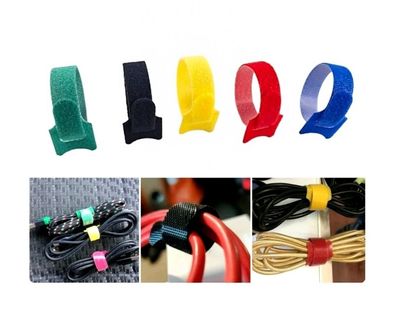 50x Kabelbinder mit Klettverschluss 15×1,2cm Mehrfarbig Wiederverwendbar Nylon