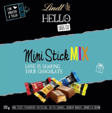 Lindt HELLO Mini Stick Mix Box in verschiedenen leckeren Sorten 120g