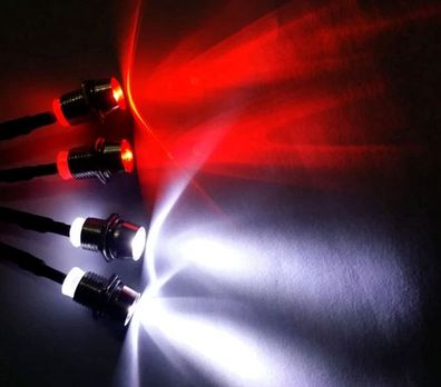 4x LED Scheinwerfer mit Lampenschirm Beleuchtungsset 2x Weiß 2x Rot Für RC Auto