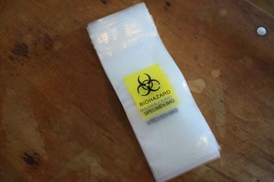 Konvolut: 22 Stück Biohazard Specimen Bag mit Verschluss Tüte Set Sammlung