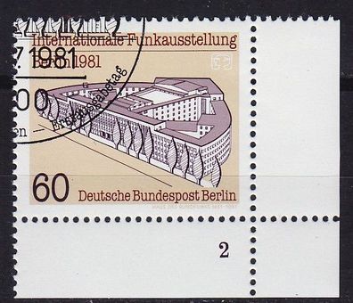 Germany BERLIN [1981] MiNr 0649 ( O/ used ) [01] Architektur Ecke BogenNr