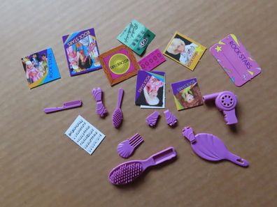 Rock Stars Karten Haarutensilien pink Föhn Spiegel Bürste für Barbie