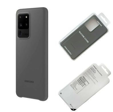 Silikon Schutzhülle Samsung Galaxy S20 Ultra Hardcover grau original EF-PG988