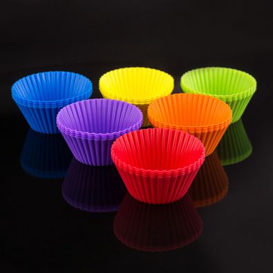 Precorn 24er-Set Silikon Cupcake-Formen Muffins Wiederverwendbare Muffinförmchen