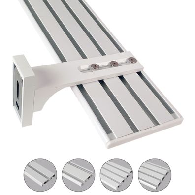 Vorhangschiene "Weiß" Aluminium Alu Schiene Gardinenschiene bis 480cm 1 - 4 Lauf