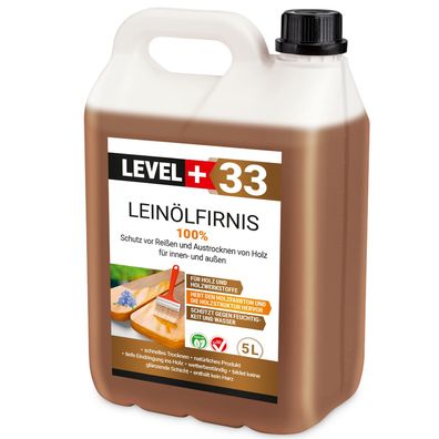 Leinöl Firnis 5 L Leinölfirnis, Holzschutz, Holzpflege, Lackfirnis Harzfrei RM33
