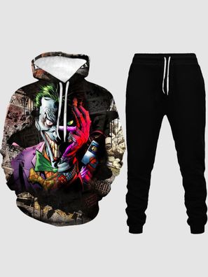 2er set Hoodie Jogginghose Set The Joker Druck Kapuzenpullover Paar Sweatshirt Anzug