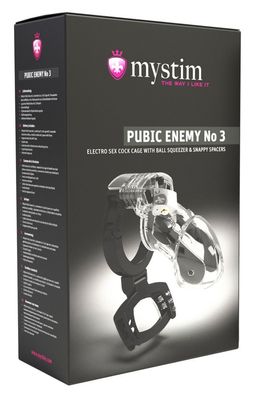 Mystim Pubic Enemy No 3 - Peniskäfig mit E-Stim und Hodenquetsche