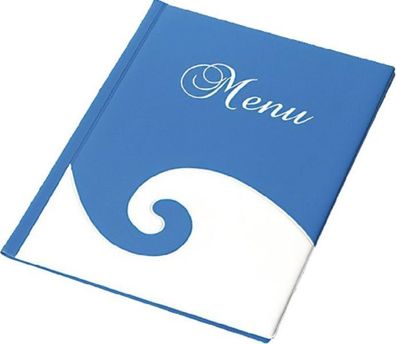 Menü Speisekarte mit 6 Hüllen A4 blau weiß