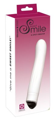 Sweet Smile Easy White - Flüster-Vibrator mit gebogenem Massagekopf