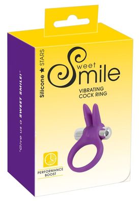 Sweet Smile Vibrating Cock Ring - Flexibler Klitorisreizer, Vibrobullet, Silikon