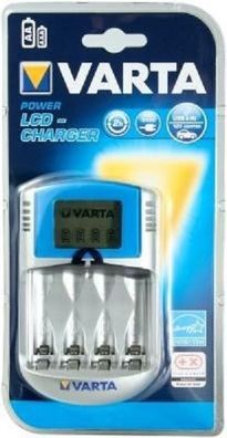 Varta LCD Charger für AA und AAA Akkus inkl. 12 Volt Adapter USB-IN