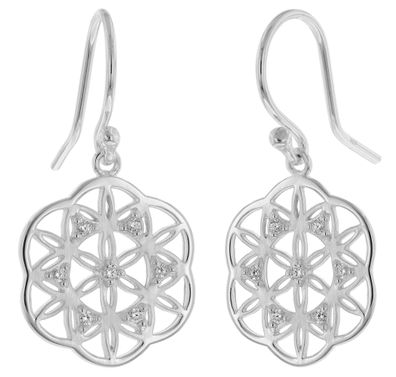 trendor Schmuck Damen-Ohrringe mit Mandala-Motiv 925 Silber Ohrhänger 15937