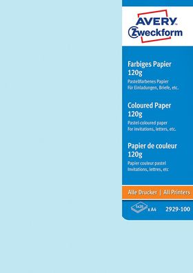 AVERY Zweckform 2929-100 Farbige Papiere (A4, unbeschichtet, 120 g/ m², 100 Blatt)