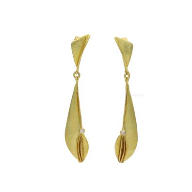 Ohrhänger 585/000 (14 Karat) Gold Lapponia Art mit Brillanten, getragen 25323281