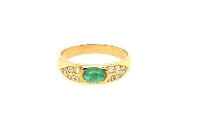 Ring 750/000 (18 Karat) Gold mit Smaragd und Brillanten aus zweiter ...