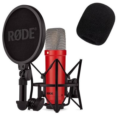 Rode NT1 Signature Red Mikrofon Rot mit Popschutz