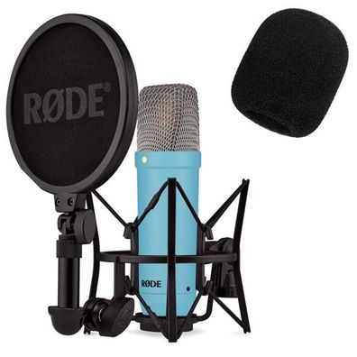 Rode NT1 Signature Blue Mikrofon Blau mit Popschutz