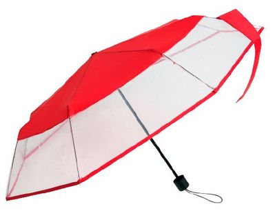 Regenschirm 24 X 90 Cm Stahl/ Polyester Rot/ Transparent