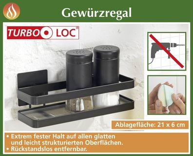 Turbo Loc Gewürzregal schwarz B: 22 cm x H: 5,5 cm x T: 7 cm